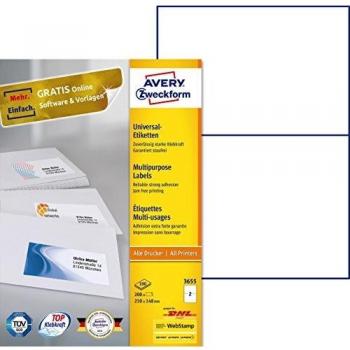Avery ETIKETTEN 3655 210X148MM WS