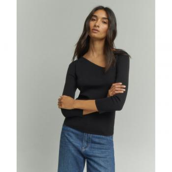 Jersey de mujer liso con cuello pico Tintoretto