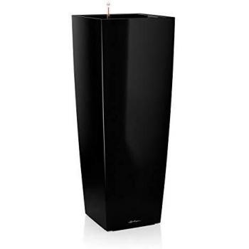 Maceta Autorriego Cubico Alto Premium 40 cm - Negro Brillante