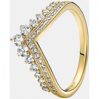 Anillo Tiara Deseo Pandora con Circonitas Cúbicas, Chapado en Oro de 14 Quilates, Talla 56