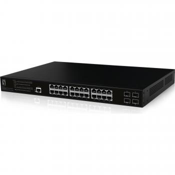 LevelOne GEP-2861 Managed L2 Gigabit Ethernet Switch with 24 PoE Ports and 4 SFP Slots