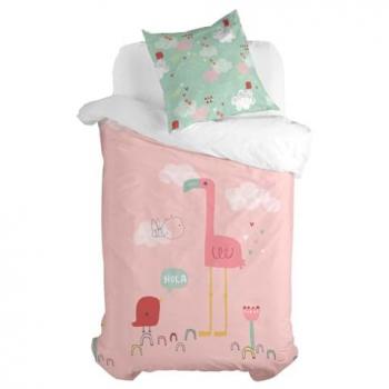 Juego de Funda Nórdica HappyFriday Moshi Moshi Hola Multicolor 2 Piezas Cama de 80 cm