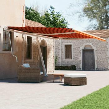 Toldo de pie retráctil manual Día y Noche 600x300 cm color naranja y marrón