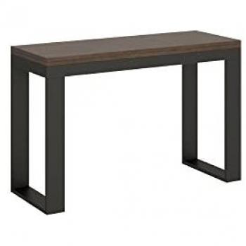 Mesa abatible extensible Tecno Double 120/200x45/90 cm con estructura en Nogal Anthracita