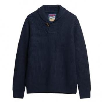 Superdry Merchant Shawl Neck Jumper - Navy - Men's Size L