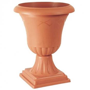 Maceta Ornamental con Pie ATENA 22L Terracota, dimensiones (mm) 474x474x612