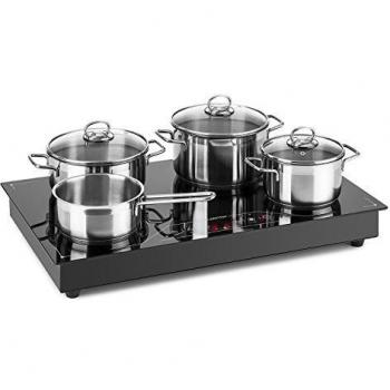 Placa de Inducción Klarstein Deejay 3500W Vitrocerámica Touch Negra con Zona Libre