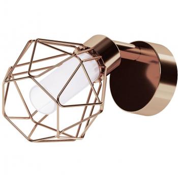 Lámpara de pared LED moderna Zapata color cobre, diseño en forma de jaula, 1 luz G9, 3W IP20