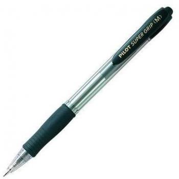 Bolígrafo Pilot Super Grip M NegroGreen Pala Fluor Green