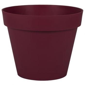 Maceta Ecolux Redonda 30 cm - Volumen 10 L - Dimensiones 29,5 x 24 cm - Rojo Borgoña