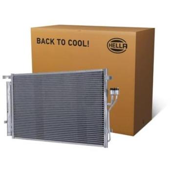 Condensador de aire acondicionado HELLA 8FC 366 221-801 - Tubos refrigerantes paralelo - Aluminio - con juntas - con secador