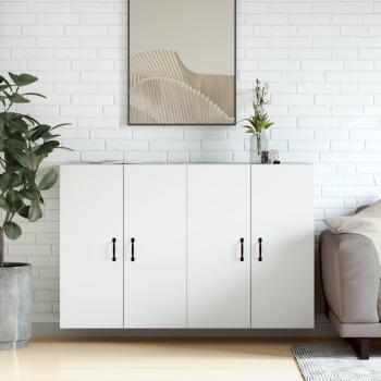 Armario de pared 2 piezas múltiples capas madera blanca Vidaxl