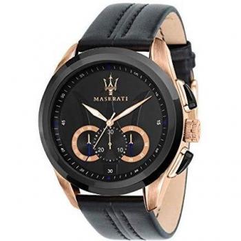 Men's Watch, Traguardo Collection, Quartz Movement, Chronograph, Stainless Steel and Leather Watch - R8871612025