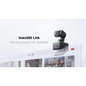Insta360 Link Ultra HD 4K AI Webcam with 8MP Sensor, Black/Green