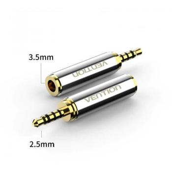 Adaptador Vention VAB-S02 Jack 2.5 Macho - Jack 3.5 Hembra Plata
