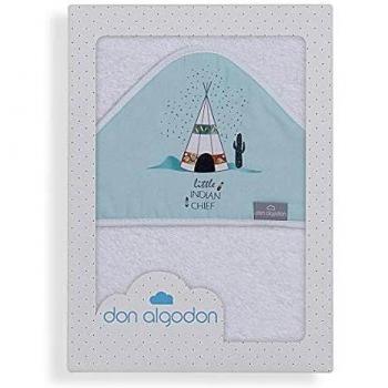 Don Algodón Capa de Baño Dakota Blanco Verde