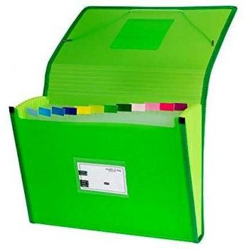 Grafoplás 02963020－Carpeta separadora con fuelle, tamaño folio, color verde