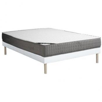 Conjunto de somier tapizado de 160 x 200 cm + colchón de espuma con acolchado viscoelástico, 11 zonas de descanso, espesor 22 cm - DANEVO de YSMÉE