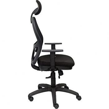 Silla de Oficina Jorquera en Malla Negra con Asiento Bali, Traslak y Cabecero - Piqueras y Crespo