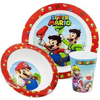 SET MICRO KIDS 3 PCS (PLATO, CUENCO Y VASO 260 ML) SUPER MARIO