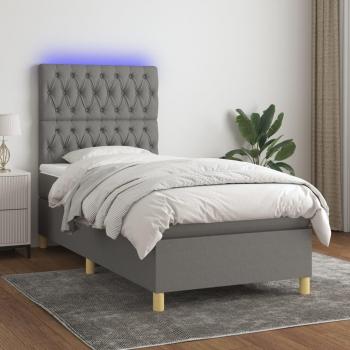 Colchón cama suave con tela LED gris oscuro 90x190 cm