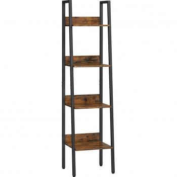 Estantería de Escalera de 4 Estantes Abiertos con Estructura Metálica, Versátil para Salón, Dormitorio, Cocina y Oficina
