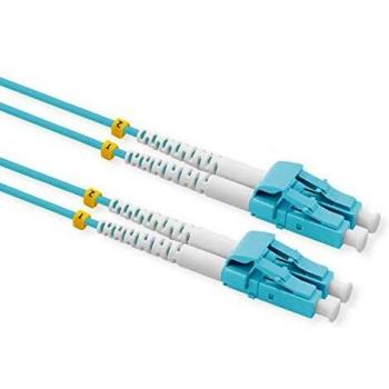 Cable de Fibra Óptica Multimodo OM3 LC Duplex 50/125 µm 1 m Turquesa