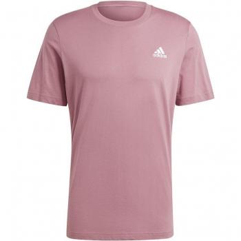 Camiseta adidas Essentials Single Embroidered Small Logo Hombre Rosa Algodón Talla M