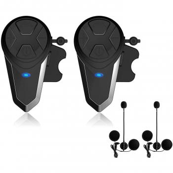 Lemnoi BT-S3 Intercomunicador Casco Moto, Intercomunicador Bluetooth para Moto Manos Libres Radio FM, Gama Comunicación Intercom de 1000m, Impermeabilidad