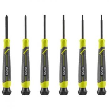 Set de Destornilladores de Precisión Ryobi RHSDSPC6 - Juego de 6 destornilladores con cabeza magnética