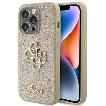 Funda Guess Brillante 4G con Logo Metálico para iPhone 15 Pro - Color Oro