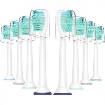 YanBan Cabezales de repuesto para Philips cepillo de dientes HX6530 HX6014 Healthywhite + Adaptiveclean, paquete de 8 cabezales de cepillo de dientes