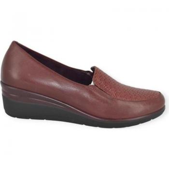 Zapato de piel burdeos Pitillos 1020 para mujer