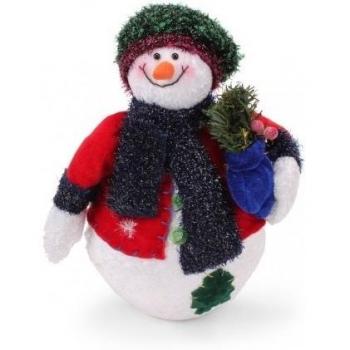 Muñeco de nieve decorativo con el regalo