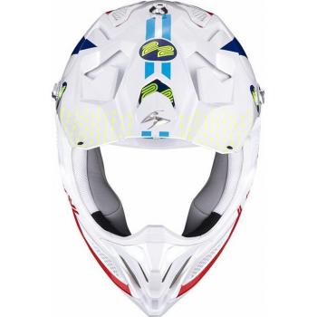Casco de motocross SCORPION VX-22 Air Ares blanco / azul / rojo