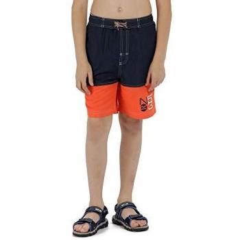 Regatta Shaul Traje de baño, Niños, Navy/Ambglow, Talla 9-10