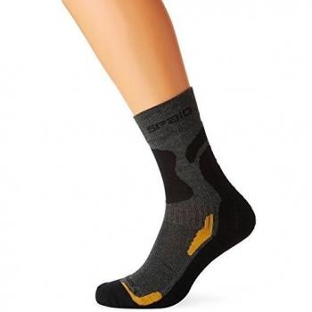 Spaio Calcetines Unisex Trekking Coolmax, gris/naranja, 38-40