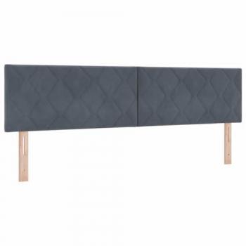 Cabecera LED con tiras de luz, gris oscuro, 180 cm, terciopelo