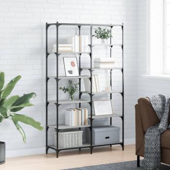 Estantería de hierro y madera ingeniería gris Sonoma 100x32x170 cm Multicapa Madera y Hierro