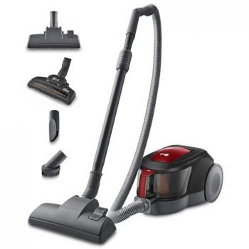 Aspirador sin bolsa LG Elipse Ciclónico 650W, Tubo Telescópico, Regulación de Potencia, Depósito 1.1L, Especial para Mascotas y Alfombras/Suelos, Rojo