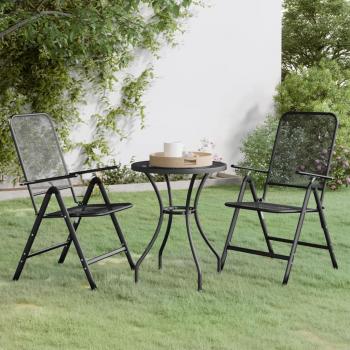 vidaXL 3 Piece Garden Dining Set Expanded Metal Mesh Anthracite