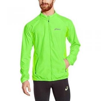 ASICS Woven Jacket - Chaqueta para hombre, color negro / lima, talla S