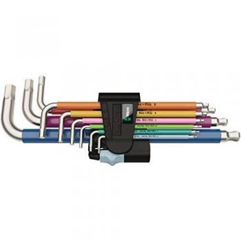 Wera 3950 Spkl/9 Metric Hex Key Set Multicolour, Set of 9 Stainless Steel, Pack of 1 05022669001