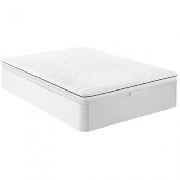 Conjunto de canapé abatible blanco con colchón de espuma desenfundable de 10 cm - NASUS de DREAMEA 140 x 190 cm