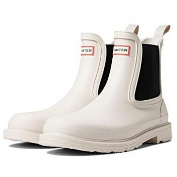 Hunter Women's Waterproof Commando Chelsea Ankle Boots - Size 8, Low Block Heels, Pull-On Design
