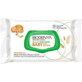 Biogenya Baby - Salviette Eco Natural Cotone, 72 Salviette