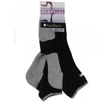 Punto Blanco - Pack 2 Calcetines Tobilleros Sport Hombre PUNTO BLANCO tecnlogía DEODORANT - NEGRO, U