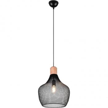 Lámpara colgante Valeria con pantalla de celosía en negro, diámetro 33 cm