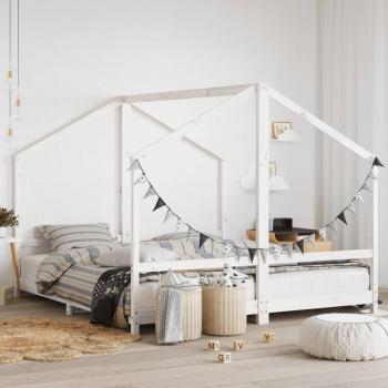 Estructura de cama para niños en madera maciza de pino blanco, dimensiones 2x(90x200) cm