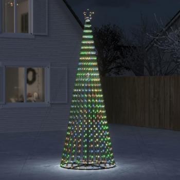 Árbol de Navidad cono de luz 688 LEDs de colores 300 cm decoración navideña Multicolor, Azul, Blanco cálido, Blanco frío